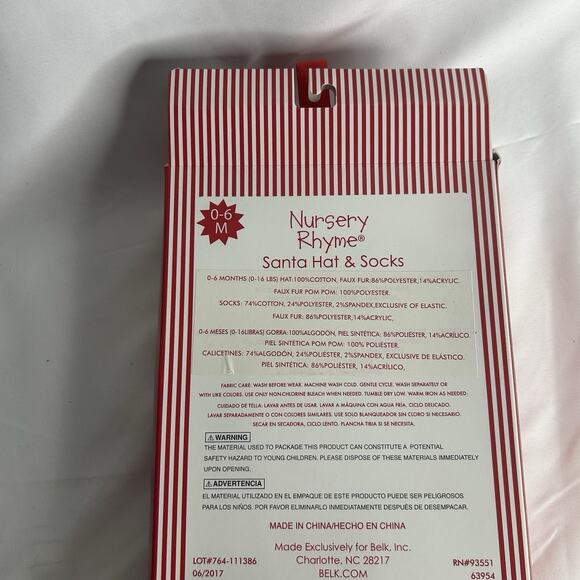 Nursery Rhymes Newborn Santa Hat Socks Set 0-6 Months 0-16 Lbs Christmas Tree - Picture 3 of 9